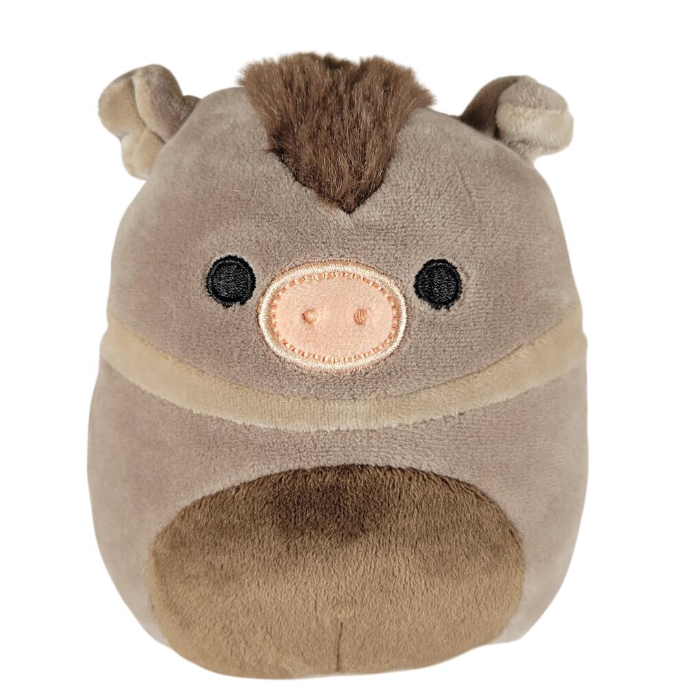 Squishmallows Ronnie Cow Plush 5" Brown Fuzzy Hair Kellytoy Jazwares With Tag